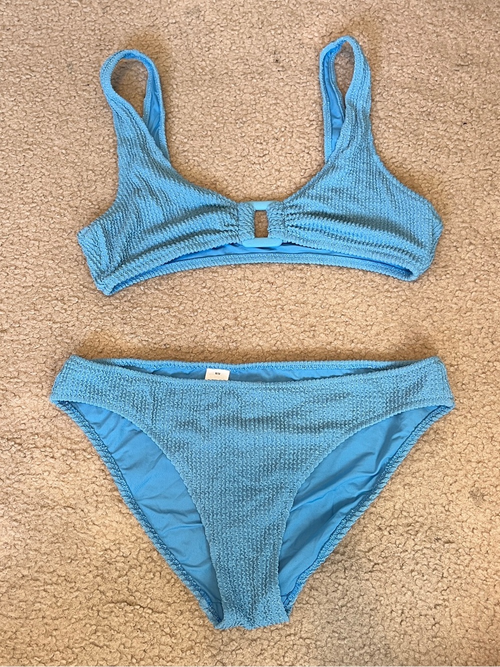 aerie Light Blue Textured Two-Piece Bikini